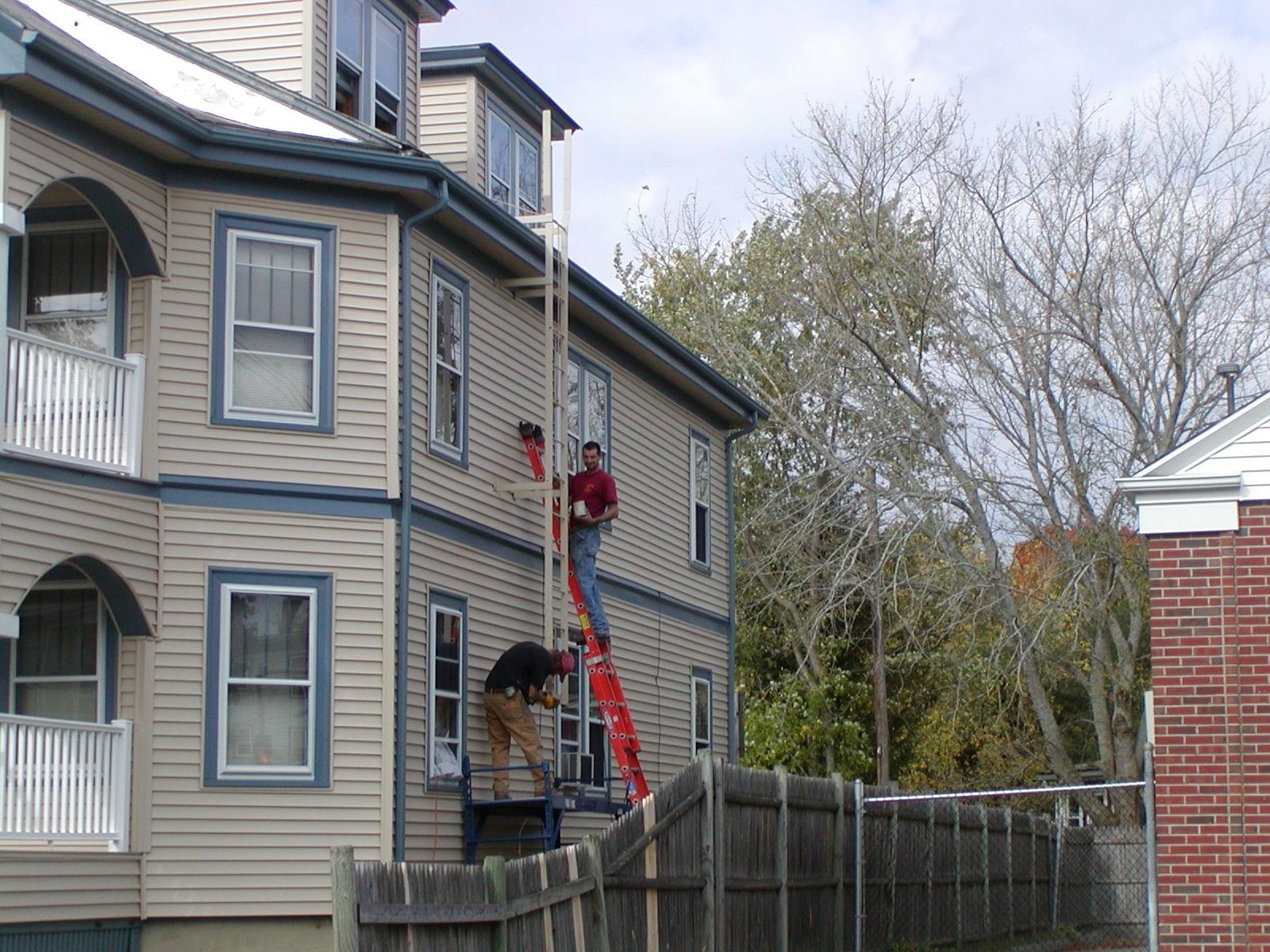 Fire Escape steel  ladder and landing